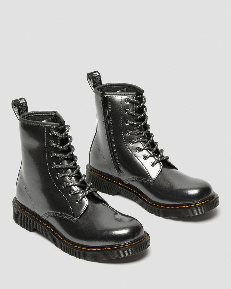 Dr Martens Youth 1460 Metallic Snørestøvler Børn Grå | DK 710TCE